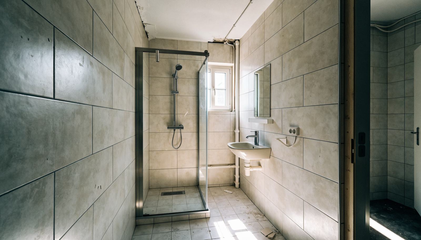 Une salle de bain sans extraction accumule l'humidité de chaque douche.